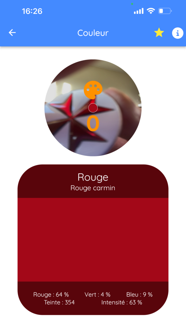 Croix de Malte analyse colorimétrie rouge carmin